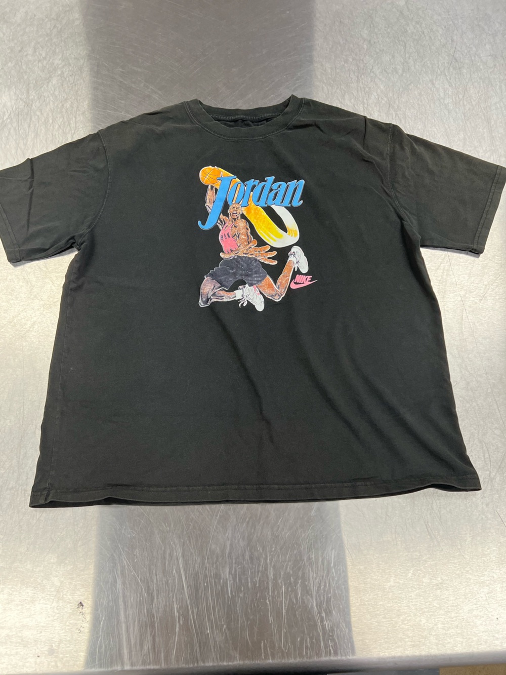Nike Jordan Faded Black Graphic T-Shirt Men's Large